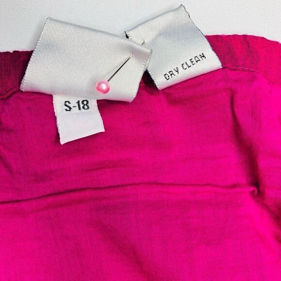 Amanda Smith Womens Midi Skirt Straight Cut Embraided Hem Hot Pink Large - Picture 5 of 9